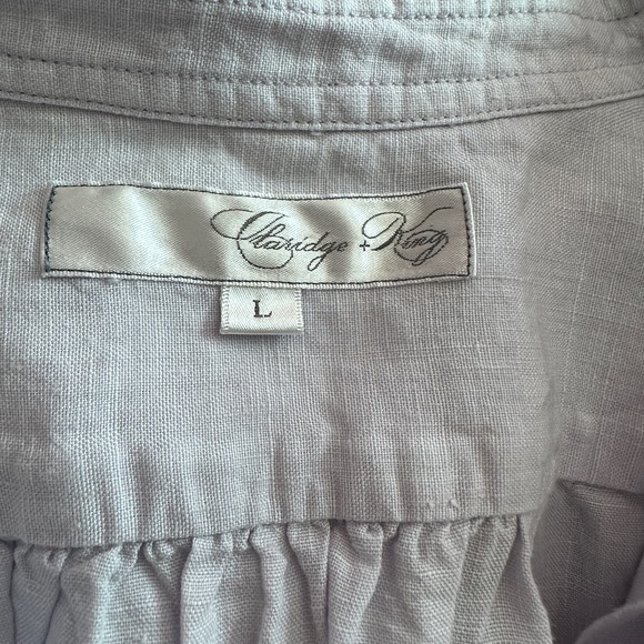 Claridge + King linen Lavender Scalloped Edges Lagenlook Romantic tunic Large - Picture 3 of 12